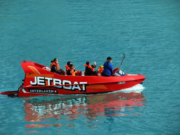 Jetboat Interlaken Your Unforgettable Lake Boat Trip Lake Brienz Die —  Fotos de Stock