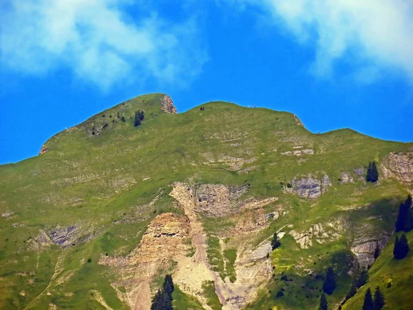 Alpesi Csúcs Aellgaeuwhoren Vagy Allgauwhoren Brienz Brienzersee Felett Emmental Alpokban — Stock Fotó