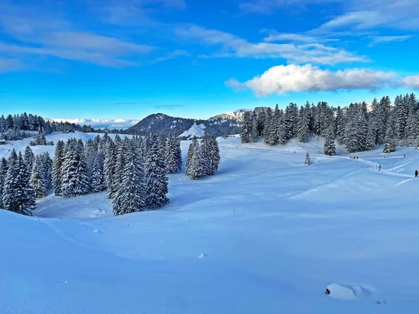 Fantastisk Och Perfekt Naturlig Nyårsafton Vinter Fjällatmosfär Hjärtat Schweiziska Alperna — Stockfoto