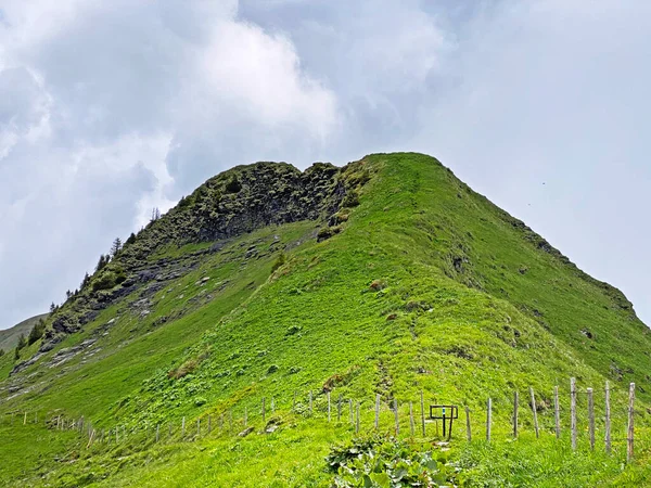 Trails for walking, hiking, sports and recreation over the Iberig region in the Schwyz Alps mountain massif, Oberiberg - Canton of Schwyz, Switzerland (Kanton Schwyz, Schweiz)