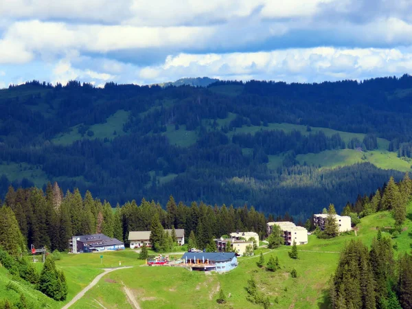 Turist Och Rekreation Alpin Bosättning Fuederegg Över Iberigregionen Schwyz Alperna — Stockfoto