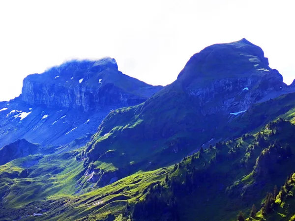 Picos Alpinos Druesberg Forstberg Cadeia Montanhosa Primeiro Maciço Montanhoso Schwyz — Fotografia de Stock