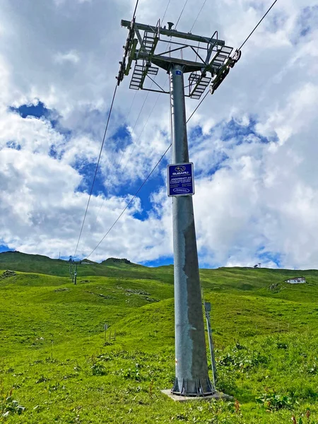 4Er Sesselbahn Sternen Zum Klein Sternen Seater Chairlift Hoch Ybrig — Stock Photo, Image