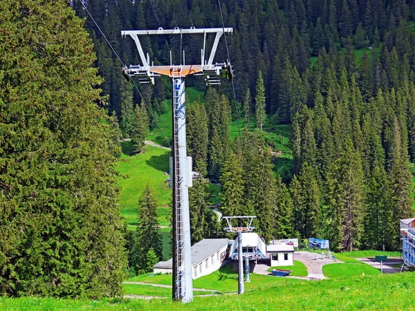 4Er Sesselbahn Sternen Zum Klein Sternen Seater Chairlift Hoch Ybrig — Stock Photo, Image