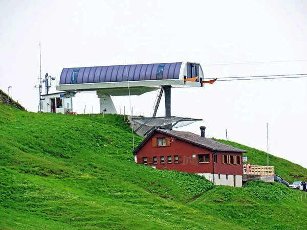 4Er Sesselbahn Sternen Zum Klein Sternen Lugares Chairlift Hoch Ybrig — Fotografia de Stock