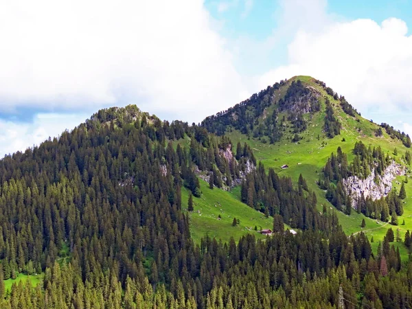 Collines Alpines Farenstoeckli Farenstockli Roggenstock Sur Région Iberig Dans Massif — Photo