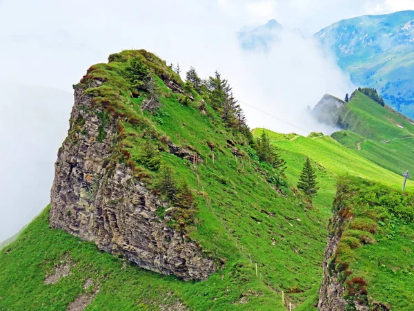 Alpine Mountain Hill Chli Staernen Chli Starnen Iberig Region Schwyz — Stock Photo, Image