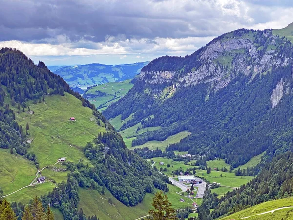 View Loch Alpine Valley Iberig Region Foot Mountain Range First — Stock Fotó