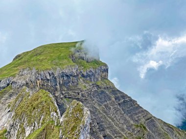 Alpine peak Forstberg of the mountain range First and in the Schwyz Alps mountain massif, Oberiberg - Canton of Schwyz, Switzerland (Kanton Schwyz, Schweiz)