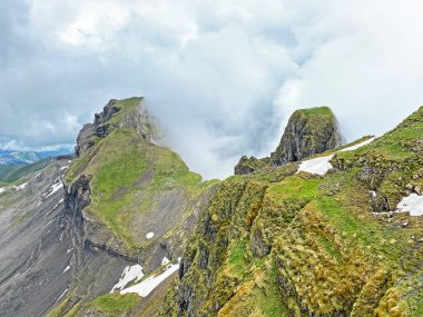 Alpine peak Forstberg of the mountain range First and in the Schwyz Alps mountain massif, Oberiberg - Canton of Schwyz, Switzerland (Kanton Schwyz, Schweiz)