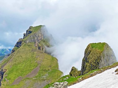 Alpine peak Forstberg of the mountain range First and in the Schwyz Alps mountain massif, Oberiberg - Canton of Schwyz, Switzerland (Kanton Schwyz, Schweiz)