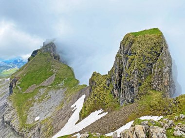 Alpine peak Forstberg of the mountain range First and in the Schwyz Alps mountain massif, Oberiberg - Canton of Schwyz, Switzerland (Kanton Schwyz, Schweiz)