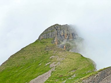 Alpine peak Forstberg of the mountain range First and in the Schwyz Alps mountain massif, Oberiberg - Canton of Schwyz, Switzerland (Kanton Schwyz, Schweiz)