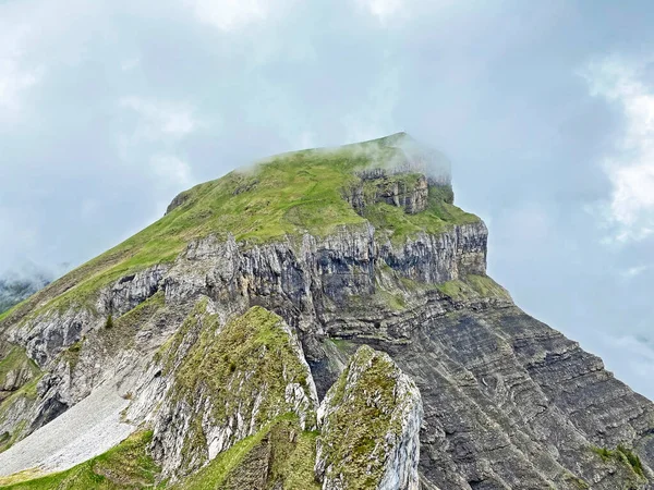 Alpine peak Forstberg of the mountain range First and in the Schwyz Alps mountain massif, Oberiberg - Canton of Schwyz, Switzerland (Kanton Schwyz, Schweiz)