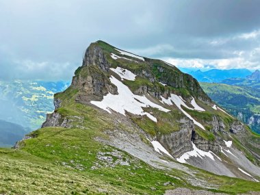 Alpine peak Forstberg of the mountain range First and in the Schwyz Alps mountain massif, Oberiberg - Canton of Schwyz, Switzerland (Kanton Schwyz, Schweiz)