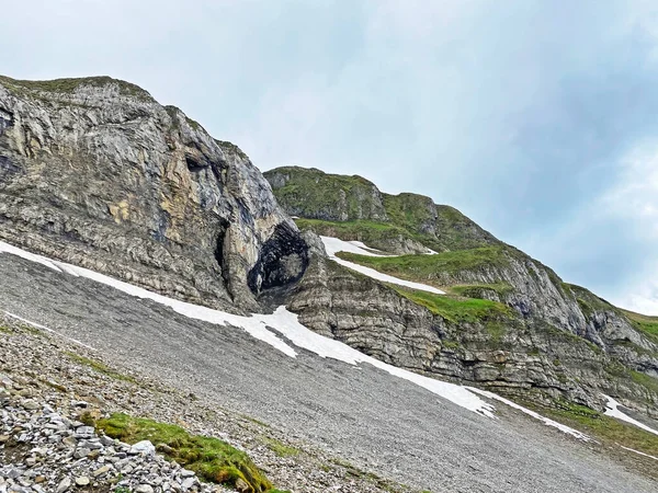 Alpine Peak Forstberg Mountain Range First Schwyz Alps Mountain Massif — Fotografia de Stock