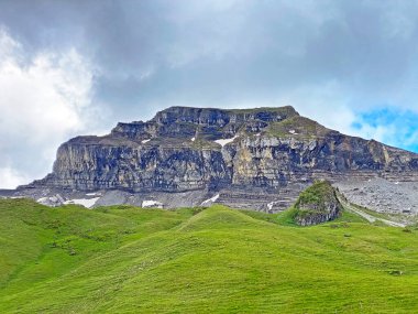Alpine peak Druesberg of the mountain range First and in the Schwyz Alps mountain massif, Oberiberg - Canton of Schwyz, Switzerland (Kanton Schwyz, Schweiz)