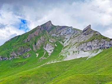 Alpine peak Twaeriberg or Twariberg of the mountain range First and in the Schwyz Alps mountain massif, Oberiberg - Canton of Schwyz, Switzerland (Kanton Schwyz, Schweiz)