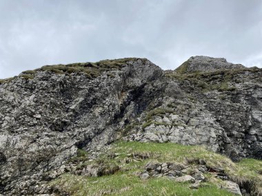 Rocks and stones of the mountain range First and in the Schwyz Alps mountain massif, Oberiberg - Canton of Schwyz, Switzerland (Kanton Schwyz, Schweiz)