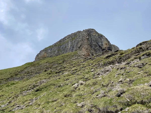 Roches Pierres Chaîne Montagnes Abord Dans Les Alpes Schwyz Massif — Photo