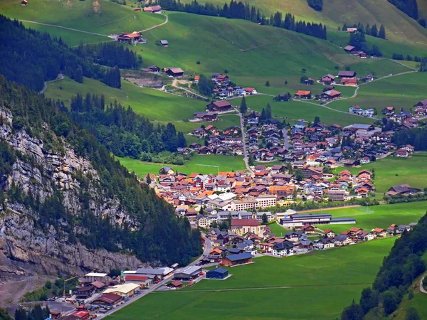 Subalpiene Nederzetting Unteriberg Iberische Regio Het Nabijgelegen Kunstmatig Meer Sihlsee — Stockfoto