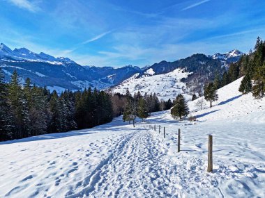 Alpstein dağlarının tepesinde ve Obertoggenburg bölgesinde, Unterwasser - İsviçre 'nin St. Gallen Kantonu' nda (Schweiz)