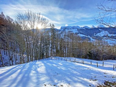 Alpstein dağlarının tepesinde ve Obertoggenburg bölgesinde, Unterwasser - İsviçre 'nin St. Gallen Kantonu' nda (Schweiz)