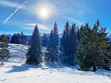 Alpstein dağlarının tepesinde ve Obertoggenburg bölgesinde, Unterwasser - İsviçre 'nin St. Gallen Kantonu' nda (Schweiz)