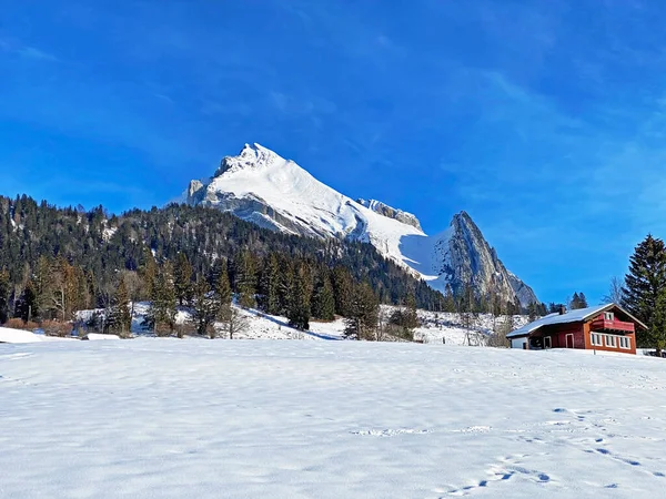 Zimní Atmosféra Vysokohorském Vrchu Wildhuser Schofberg Pohoří Alpstein Masivu Appenzell — Stock fotografie