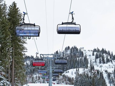 6-person chairlift Oberdorf - Freienalp or Sechsersesselbahn Oberdorf-Freienalp in the Obertoggenburg region, Wildhaus - Canton of St. Gallen, Switzerland (Schweiz)