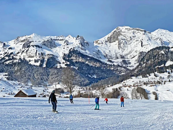 Recreational Sports Ski Slopes Churfirsten Mountain Range Obertoggenburg Region Wildhaus — ストック写真