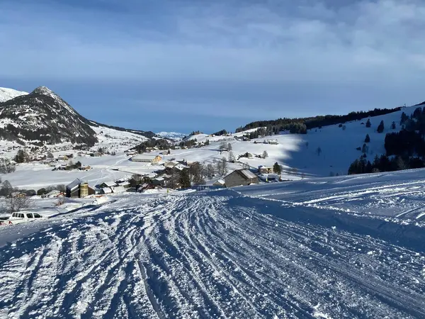 Recreational Sports Ski Slopes Churfirsten Mountain Range Obertoggenburg Region Wildhaus — 스톡 사진