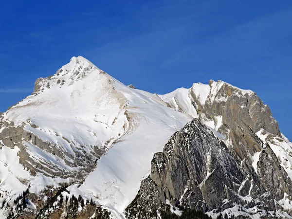 Hug Winter Snow Alpine Peaks Wildhuser Schofberg Moor Alpstein Mountain — Stock Photo, Image