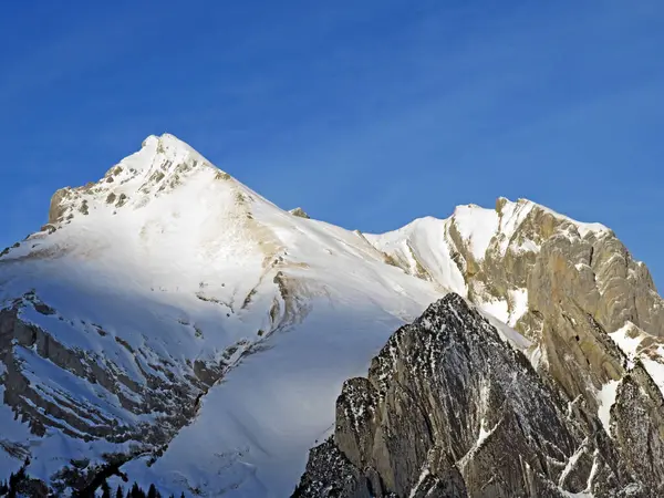 Hug Winter Snow Alpine Peaks Wildhuser Schofberg Moor Alpstein Mountain Royalty Free Stock Photos