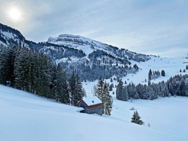 Çeçenistan 'daki Chaeserrugg ya da Chaserrugg dağlarının zirvesinde ve Obertoggenburg bölgesinde, Wildhaus - İsviçre (Schweiz)