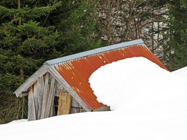 Walen Gölü veya Walenstadt Gölü (Walensee), Amden - İsviçre 'nin St. Gallen Kantonu (Schweiz)