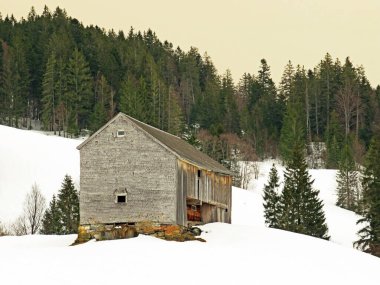 Walen Gölü veya Walenstadt Gölü (Walensee), Amden - İsviçre 'nin St. Gallen Kantonu (Schweiz)