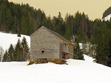Walen Gölü veya Walenstadt Gölü (Walensee), Amden - İsviçre 'nin St. Gallen Kantonu (Schweiz)