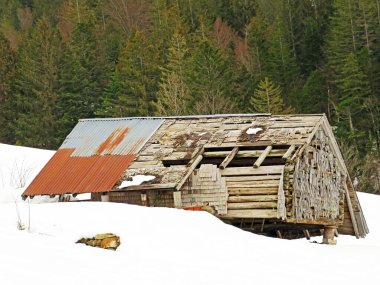 Walen Gölü veya Walenstadt Gölü (Walensee), Amden - İsviçre 'nin St. Gallen Kantonu (Schweiz)