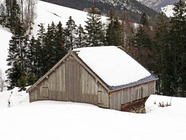 Walen Gölü veya Walenstadt Gölü (Walensee), Amden - İsviçre 'nin St. Gallen Kantonu (Schweiz)