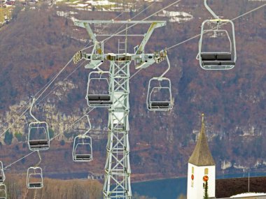 Başkan Amden (Talstat. Niederschlag) - Nidederschlag veya Die Sesselbahn Mattstock oder Mattstock-Sesselbahn - St. Gallen Kantonu, İsviçre (Schweiz)