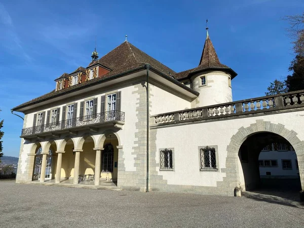 The Au Castle or Au villa in the Venetian style (literally Chateau Au oder Schloss Au; Werdmueller Landgut) on the Au Peninsula, Wadenswil or Waedenswil - Canton of Zurich (Zuerich), Switzerland (Schweiz)