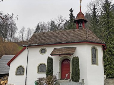 Kemik şapeli veya Wolhuser 'in ölüler şapeli (die Wolhuser Totenkapelle oder Beinhauskapelle Wolhusen) - İsviçre (Schweiz)