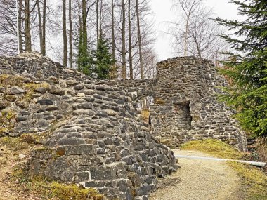 Wolhusen Kalesi kalıntıları veya Dış Kale (Wolhusen Burgruine oder Ruine Aeussere Burg Wolhusen) - İsviçre (Schweiz)