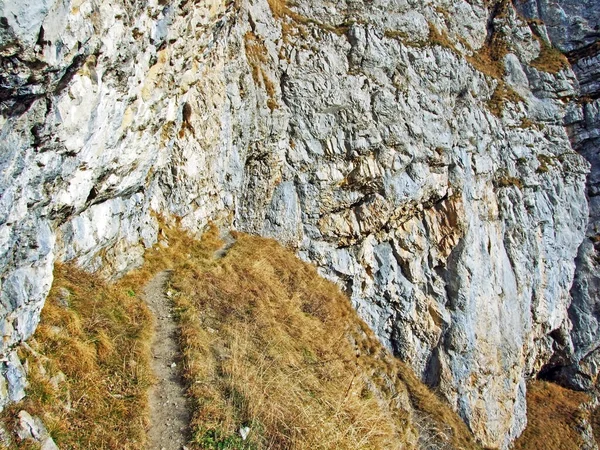 Trails for walking, hiking, sports and recreation on the slopes of the Alpstein mountain range and Appenzellerland Tourist Region, Schwende - Canton of Appenzell Innerrhoden, Switzerland (Schweiz)