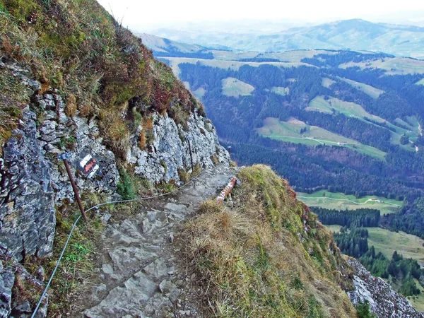 Trails for walking, hiking, sports and recreation on the slopes of the Alpstein mountain range and Appenzellerland Tourist Region, Schwende - Canton of Appenzell Innerrhoden, Switzerland (Schweiz)