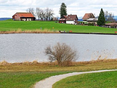 Küçük Freyenweijer Gölü (Freyenweiher) veya Itlimoosweiher Gölü (Itlimoosweijer), Samstagern - Zuerich Kantonu (veya Zürih), İsviçre (Schweiz)