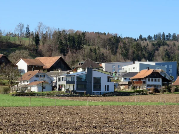 Schweizer Siedlung Oder Dorf Mauensee Mauesee Und Kanton Luzern Schweiz — Stockfoto