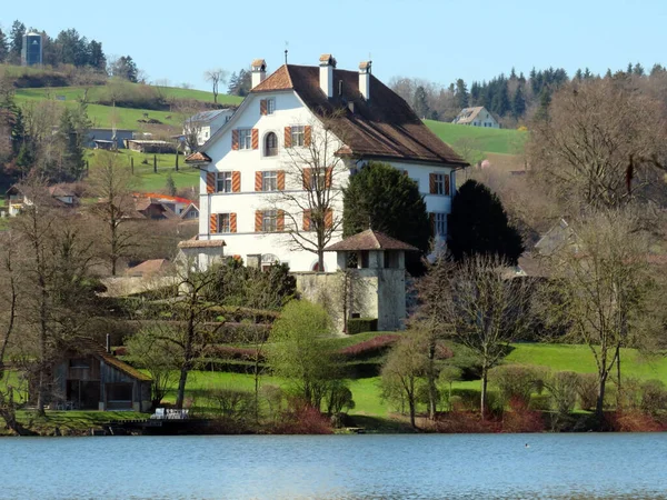 Schloss Mauensee Auf Einer Kleinen Seeinsel Mauesee Kanton Luzern Schweiz — Stockfoto