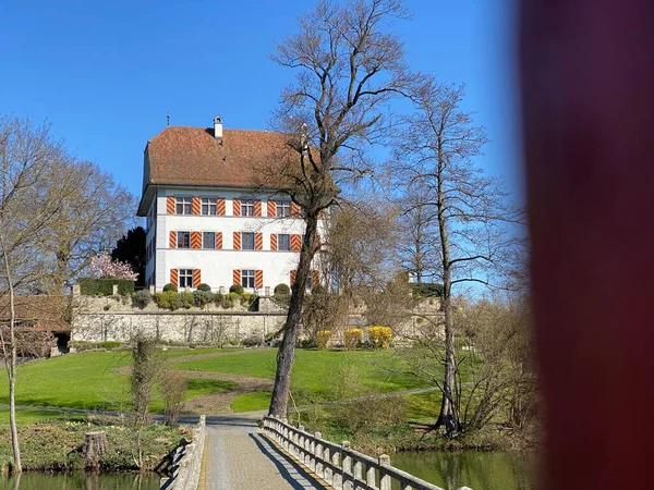 Castelo Mauensee Schloss Mauensee Uma Pequena Ilha Lago Lago Mauen — Fotografia de Stock